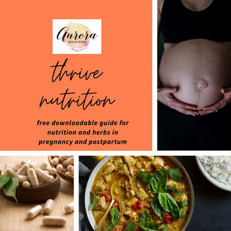 Graphic of Thrive Nutrition for pregnancy and postpartum